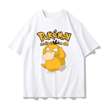 Weiße Gotta catch em all Pokemon T-Shirts mit Mewtu, Relaxo, Pikachu oder Enton Motiv – Bild 3