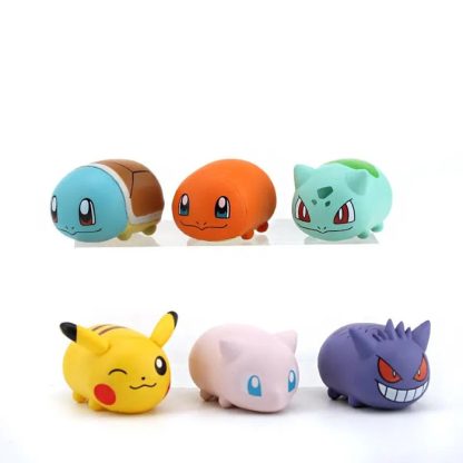 6er Set Pokemon Figuren mit Pikachu, Gengar, Mew, Bisasan, Schiggy und Glumanda