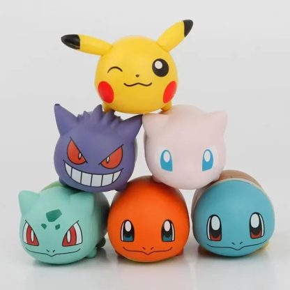 6er Set Pokemon Figuren mit Pikachu, Gengar, Mew, Bisasan, Schiggy und Glumanda – Bild 2