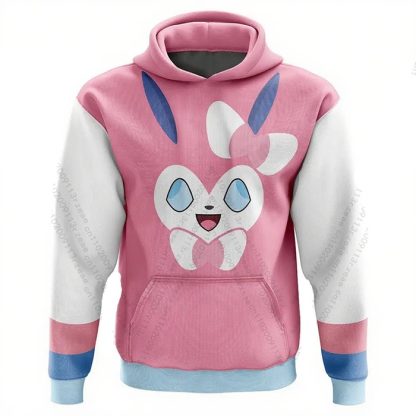 Feelinara Hoodie Sylveon Pokemon Pullover in Blau oder Pink
