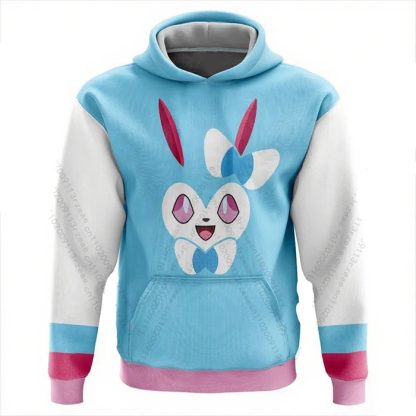 Feelinara Hoodie Sylveon Pokemon Pullover in Blau oder Pink – Bild 2