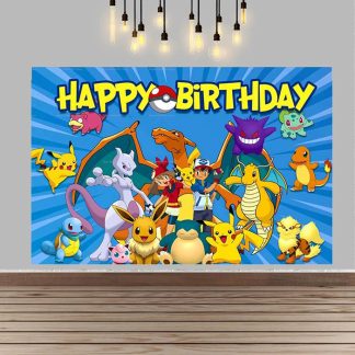 Pokemon Pikachu Kindergeburtstag große Poster Banner Hintergrund Deko