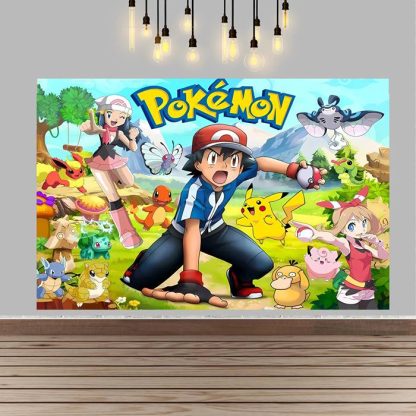 Pokemon Pikachu Kindergeburtstag große Poster Banner Hintergrund Deko – Bild 2