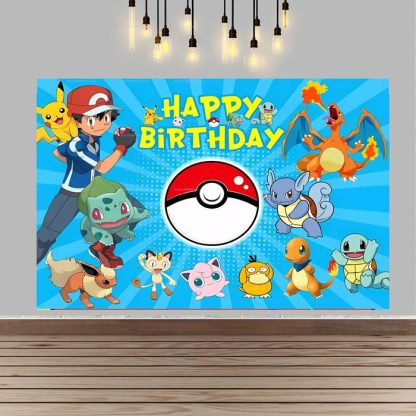 Pokemon Pikachu Kindergeburtstag große Poster Banner Hintergrund Deko – Bild 4