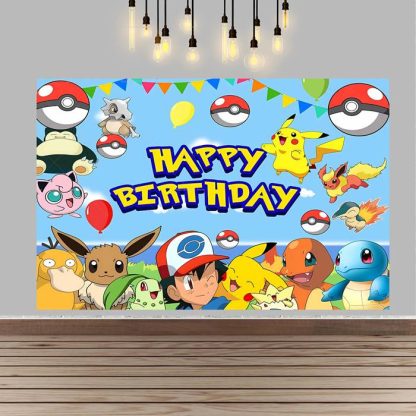 Pokemon Pikachu Kindergeburtstag große Poster Banner Hintergrund Deko – Bild 6