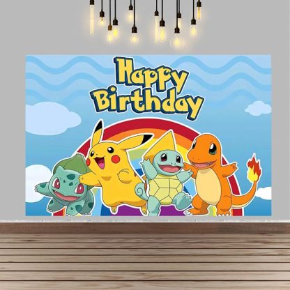Pokemon Pikachu Kindergeburtstag große Poster Banner Hintergrund Deko – Bild 8