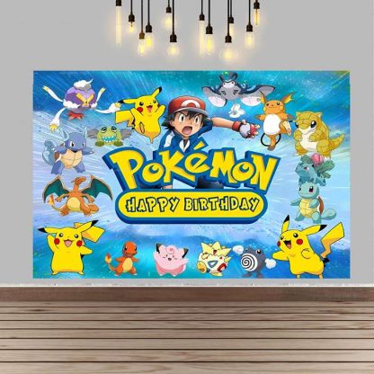 Pokemon Pikachu Kindergeburtstag große Poster Banner Hintergrund Deko – Bild 10