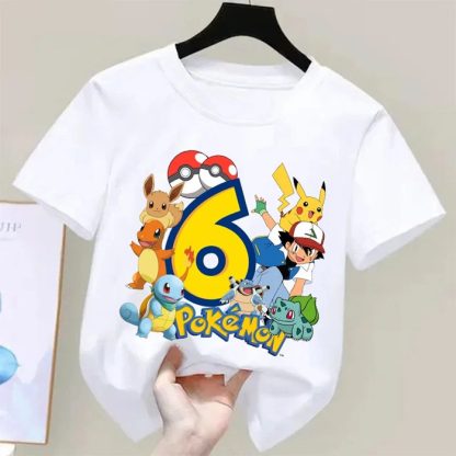 Niedliches Pokemon Kinder T-Shirt mit Alter Jahreszahl für Feier, Kindergeburtstag etc. – Bild 3
