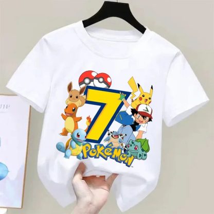 Niedliches Pokemon Kinder T-Shirt mit Alter Jahreszahl für Feier, Kindergeburtstag etc. – Bild 4
