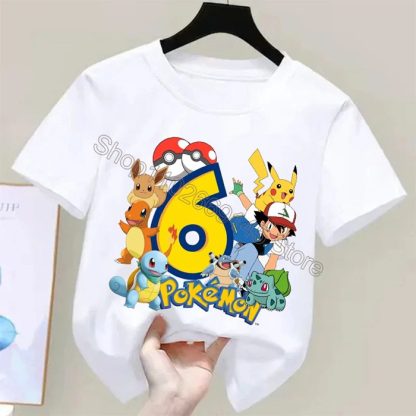 Niedliches Pokemon Kinder T-Shirt mit Alter Jahreszahl für Feier, Kindergeburtstag etc. – Bild 9