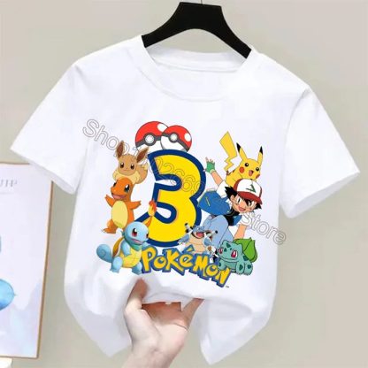 Niedliches Pokemon Kinder T-Shirt mit Alter Jahreszahl für Feier, Kindergeburtstag etc. – Bild 11