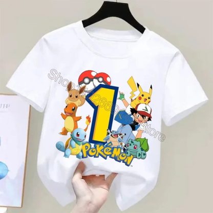 Niedliches Pokemon Kinder T-Shirt mit Alter Jahreszahl für Feier, Kindergeburtstag etc. – Bild 13