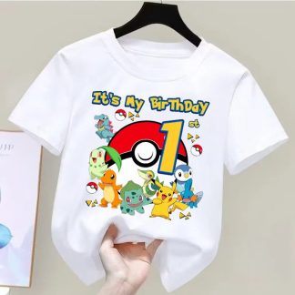 Pokemon Kindergeburtstags T-Shirt mit Altersangabe