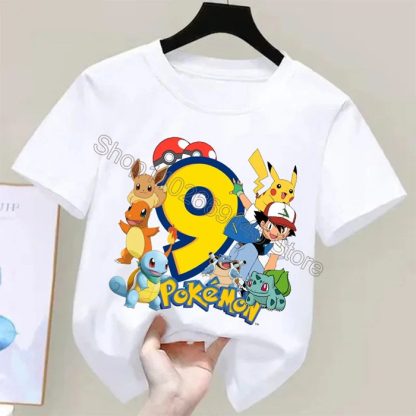 Niedliches Pokemon Kinder T-Shirt mit Alter Jahreszahl für Feier, Kindergeburtstag etc. – Bild 14
