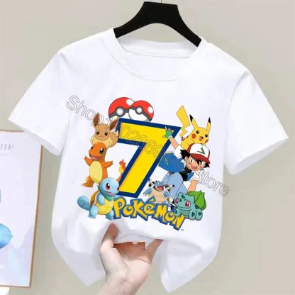 Niedliches Pokemon Kinder T-Shirt mit Alter Jahreszahl für Feier, Kindergeburtstag etc. – Bild 15