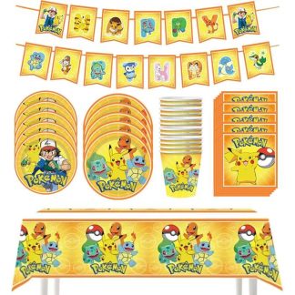 Pokemon Kindergeburtstags Deko - Teller, Becher, Banner etc.