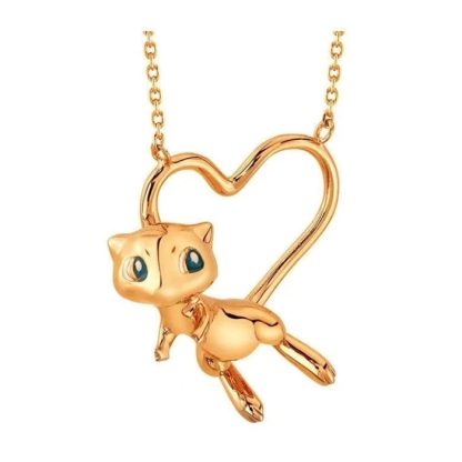 Süße Mew Halskette in Gold oder Rose-Gold – Bild 2
