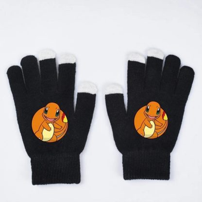 Warme Kinder Handschuhe mit Pummeluff, Glurak oder Pikachu Motiv – Bild 2