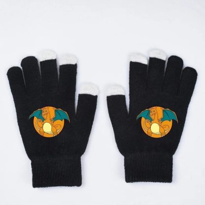 Warme Kinder Handschuhe mit Pummeluff, Glurak oder Pikachu Motiv – Bild 4