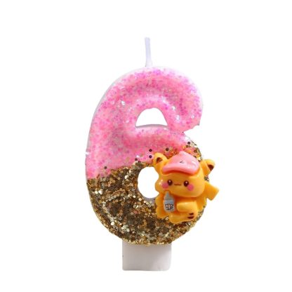 Pinke Pikachu Glitter Kerze mit Jahreszahl für tolle Geburtstage – Bild 2
