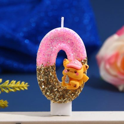 Pinke Pikachu Glitter Kerze mit Jahreszahl für tolle Geburtstage – Bild 8
