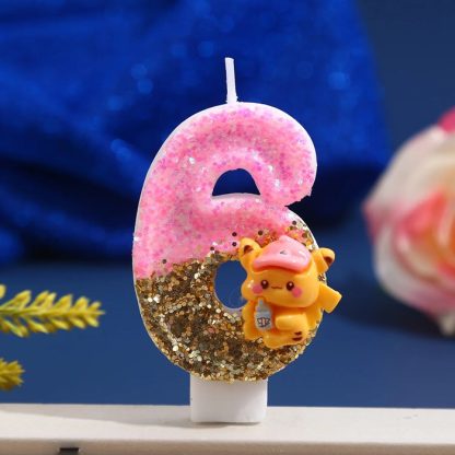 Pinke Pikachu Glitter Kerze mit Jahreszahl für tolle Geburtstage – Bild 9