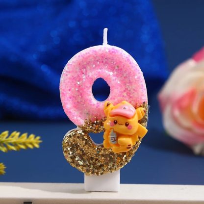 Pinke Pikachu Glitter Kerze mit Jahreszahl für tolle Geburtstage – Bild 11