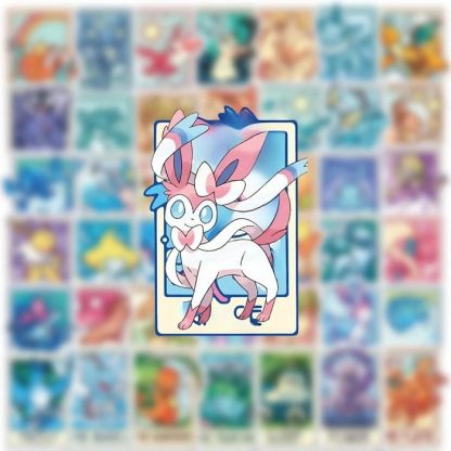 50 Stk. Pokemon Aufkleber Sticker Karten-Look – Bild 3