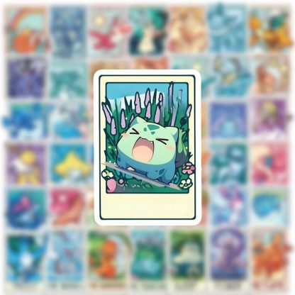 50 Stk. Pokemon Aufkleber Sticker Karten-Look – Bild 4