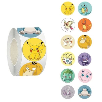 500, 1000 oder 2000 Pokemon Sticker Aufkleber auf Rolle – Bild 4