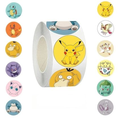 500, 1000 oder 2000 Pokemon Sticker Aufkleber auf Rolle – Bild 7