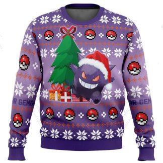 Winterlicher Gengar Weihnachtspullover für Kinder oder Erwachsene