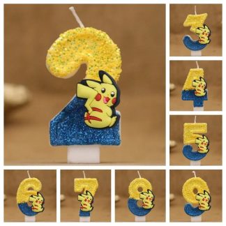 Pokemon Geburtstagskerze mit Jahreszahl und Pikachu Motiv