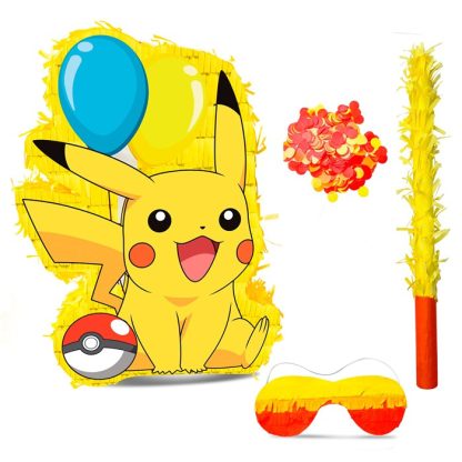 4-teiliges Pikachu Pokemon Pinata Set für Geburtstag, Feier etc.
