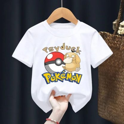Weiße Sommer T-Shirts mit Pokemon für Kids – Bild 3