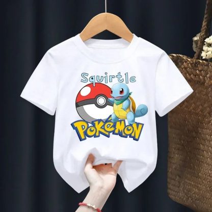 Weiße Sommer T-Shirts mit Pokemon für Kids – Bild 4