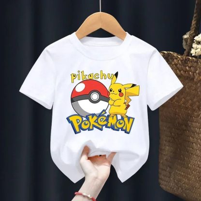 Weiße Sommer T-Shirts mit Pokemon für Kids – Bild 8