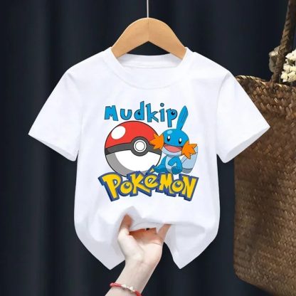 Weiße Sommer T-Shirts mit Pokemon für Kids – Bild 10