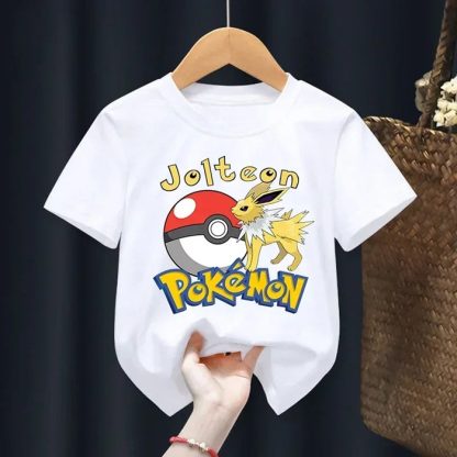 Weiße Sommer T-Shirts mit Pokemon für Kids – Bild 11