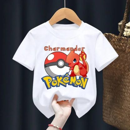 Weiße Sommer T-Shirts mit Pokemon für Kids – Bild 14