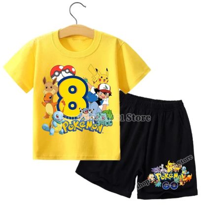 Pokemon T-Shirt (mit Alter) und kurze Hose im Set – Bild 9