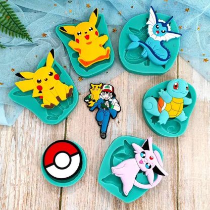 Pokemon Pikachu, Pokeball u. a. Silikon Formen zum backen etc. – Bild 2