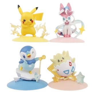 4 Stk. Pokemon Figuren Set mit Pikachu, Feelinra Sylveon, Togepi und Piplup (8-10cm)