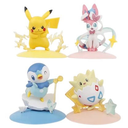 4 Stk. Pokemon Figuren Set mit Pikachu, Feelinra Sylveon, Togepi und Piplup (8-10cm)