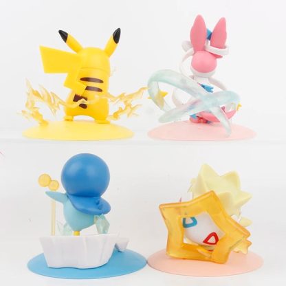 4 Stk. Pokemon Figuren Set mit Pikachu, Feelinra Sylveon, Togepi und Piplup (8-10cm) – Bild 3