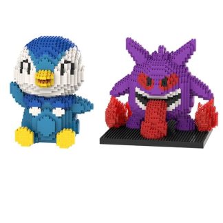 Große Pokemon Gengar oder Piplup Plinfa Mikro Klemm-Baustein Figuren