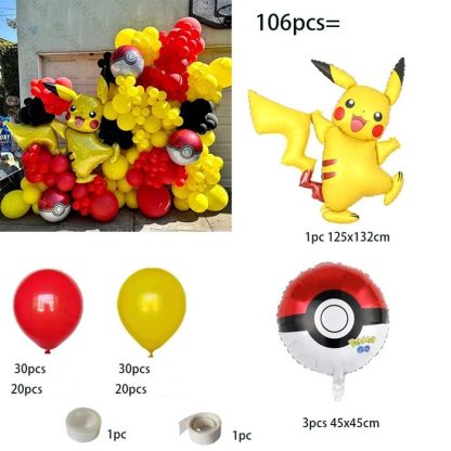 106 Stk. Pokemon Pikachu Luftballons für Geburtstag, Feier etc. – Bild 2