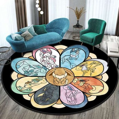 Runder Pokemon Teppich in vielen Motiven Evoli, Aquana, Pokeball etc. – Bild 2