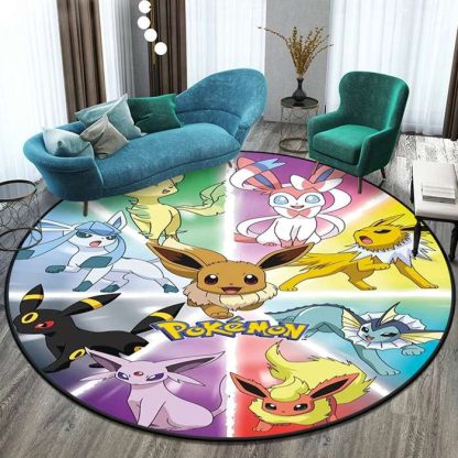 Runder Pokemon Teppich in vielen Motiven Evoli, Aquana, Pokeball etc. – Bild 4