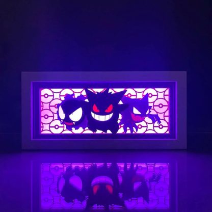 Pokemon Gengar, Pikachu oder Mewto Bild mit LED Beleuchtung Lampe Licht – Bild 4